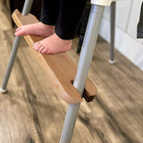 High Chair Footrest, Natural Bamboo Wooden Footrest Compatible with IKEA Antilop High Chairs Accessories, Adjustable HighChair Foot Rest