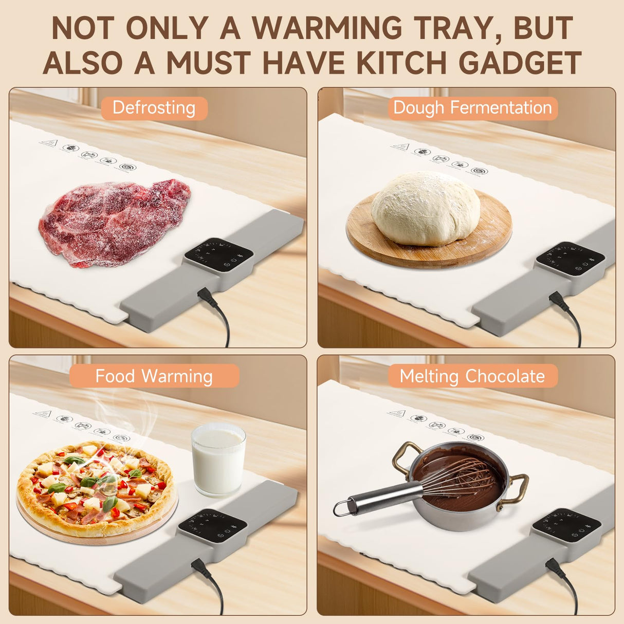 Food Warming Mat for Buffet, LNAKIO Electric Warming Tray,Silicone Heating Mat with 5 Temperature Levels& Auto Shut-Off Keep Food Warm at Party,Food Warmers for Parties, Gatherings,Everyday Use