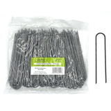 DeWitt 6 Inch U-Shaped Rounded Top Steel Anchor Pins, Garden Staples for Weed Barrier, Mats, Tarps, Garden, & Outdoor Landscaping, 100 Count, Silver