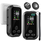2 Packs, Plug-in Carbon Monoxide Detector, 5-in-1, with HD Display, 3Icons, for Gas, CO, Smoke, Display Temperature, Humidity, 100dB Alarm,Built-in Battery for Portable Use, Display Power Level,Black