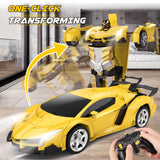 Britik Transform Remote Control Car Toys for Boys 4-6, Drift RC Car Yellow