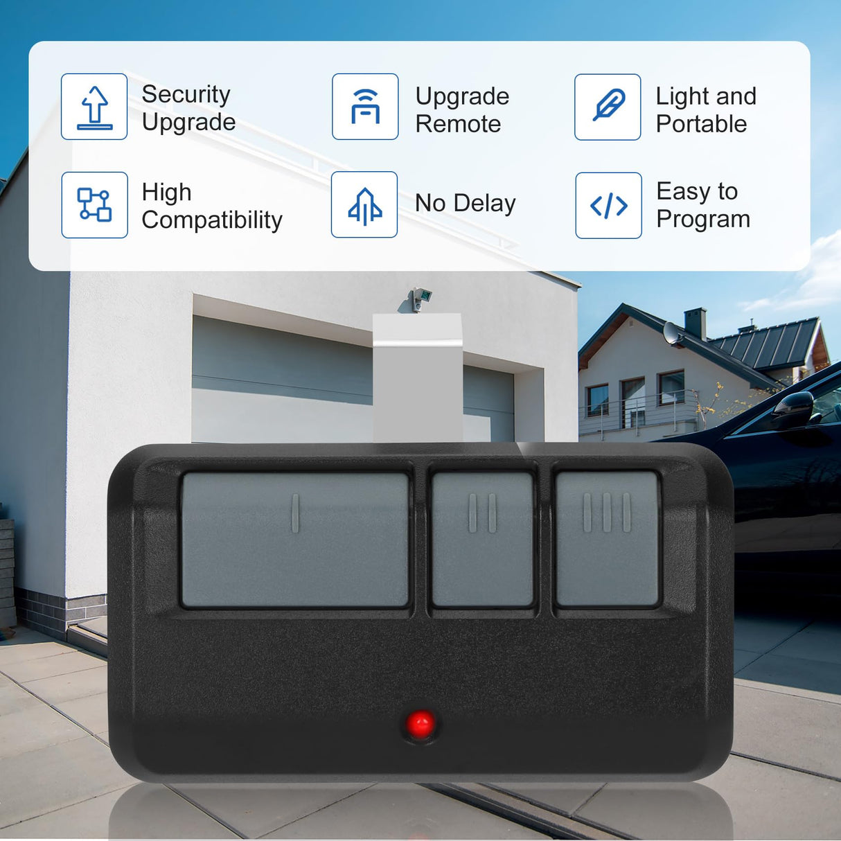 for liftmaster Chamberlain Craftsman Garage Door Opener Remote & Sensor Universal, Garage Door Opener Remote 893MAX 893LM 373LM 971LM, 41A5034 Safety Sensor Kit