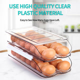 RoskDeewat Egg Holder for Fridge, Automatically Rolling Egg Container for Refrigerator, Clear Plastic Fridge Organizers and Storage with Lid, Stackable Egg Dispenser & Tray (3 Tier)