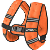 APEXUP Weighted Vest with 5lbs/10lbs/15lbs/20lbs/25lbs/30lbs Weights and Reflective Stripe, Weight Vest Men Women for Workout, Strength Training, Running (Orange, 10lbs)