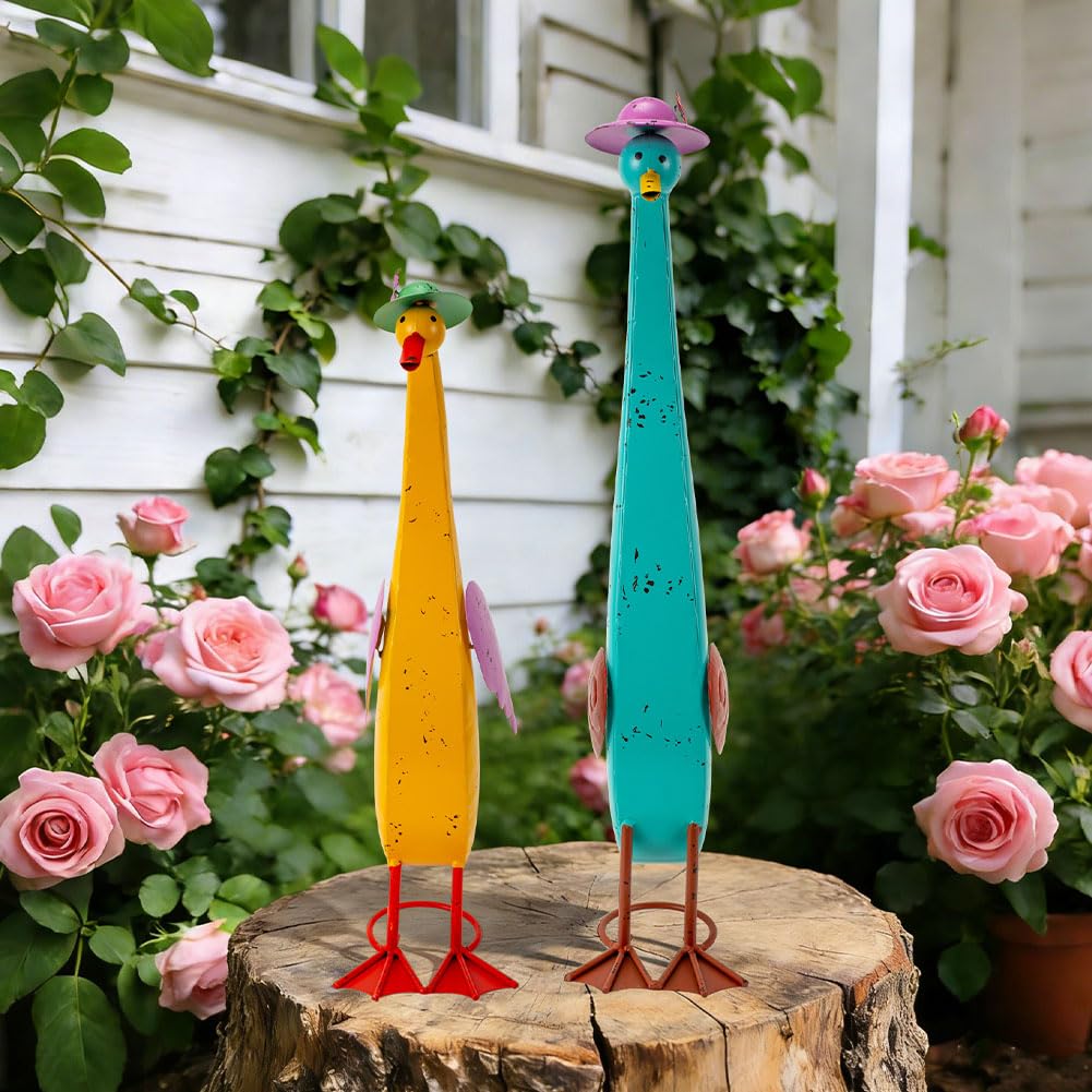 The Aura Collective 22" Duck Garden Statue Set of 2 Metal Ducks