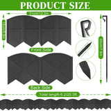 6 Inch Tall 20Ft Black Garden Edging Border with 7.8In Height Stakes,20Pcs
