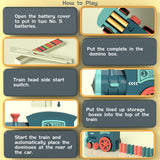 PREPHY Kids Games Domino Train Toys: Automatic Stacking Creative Game 3+ Year Old - Stem Montessori Toy for Boys 4-6 - Summer Autistic Christmas Birthday Gifts 5 6 Toddler Girls Ages 4-8 180PCS