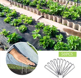 UPMCT 12 Inch Galvanized Garden Landscape Staples Stakes, 25 50 100 PCS Anti-Rust Garden Staples Tent Ground Stakes U-Shaped Landscape Pins for Secure Lawn Fabric, Decoration (50, 12 Inch)