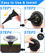 4.6 Inch Diameter Solar Ground Lights, Waterproof Solar Garden Lights, Outdoor Garden Waterproof Bright in-Ground Light, Landscape Lighting for Pathway,Yard,Lawn,Patio,Walkway (12 Pack Warm Light)