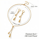 RINHOO FRIENDSHIP Gold Plated Teardrop Jewelry Set for Women(Gold Style)