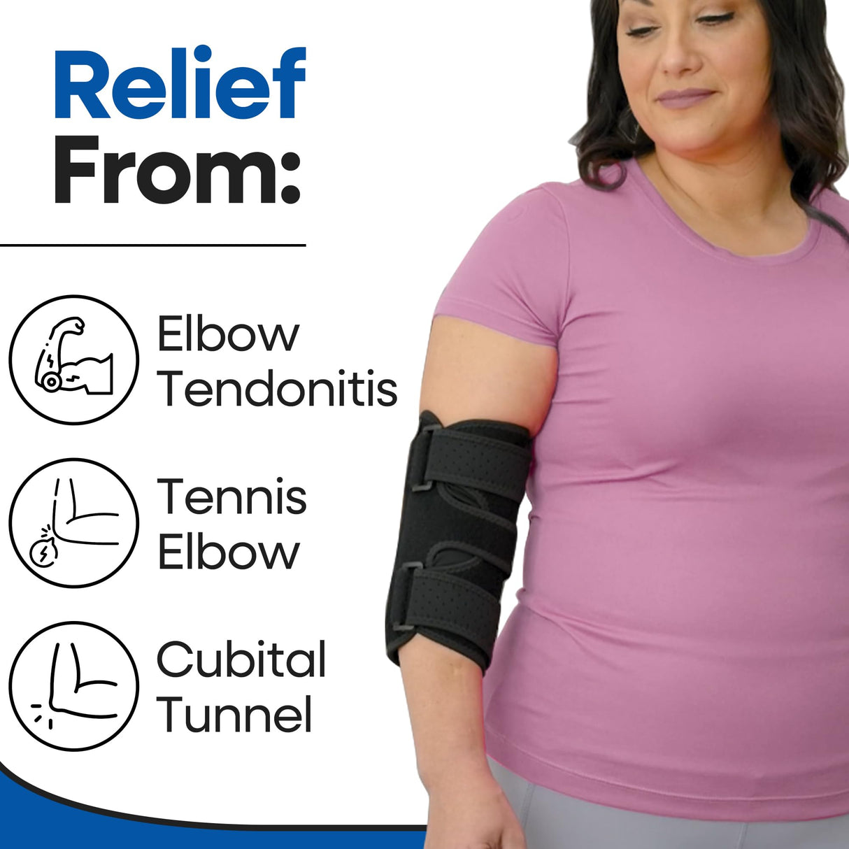 Elbow Splint Tendonitis Elbow Brace | Cubital Tunnel Brace for Sleeping | Tennis Elbow Brace Support & Compression Sleeve Elbow Immobilizer for Ulnar Nerve | Tennis Elbow Brace | Women & Men (SMALL)