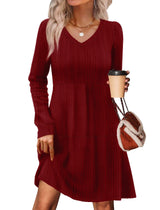 Sampeel Holiday Dresses for Women Elegant Sweater Party Dress Christmas Outfits 2025 Red L