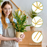 Simabsie 8 Packs Metal Trellis for Potted Plants, Climbing Support (Gold)