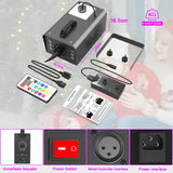 Snow Machine with LED Lights 600w, Remote Control, Perfect for Parties Indoor, Christmas, Wedding, Stage Effect，A-600w