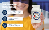 Wholesale Nutrition BHT 250mg - 500 Capsules - Potent Antioxidant Support as Butylated Hydroxytoluene, Food Grade Preservative, Non-GMO, Gluten-Free
