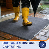 MossGrip Commercial Floor Mat, 3 x 5 FT Extra Large Door Mat, Indoor/Outdoor Entrance Mat, Commercial Rug with Water & Stain Proof, Easy to Clean, Low-Profile, Heavy Duty Rubber Mat, Charcoal Grey