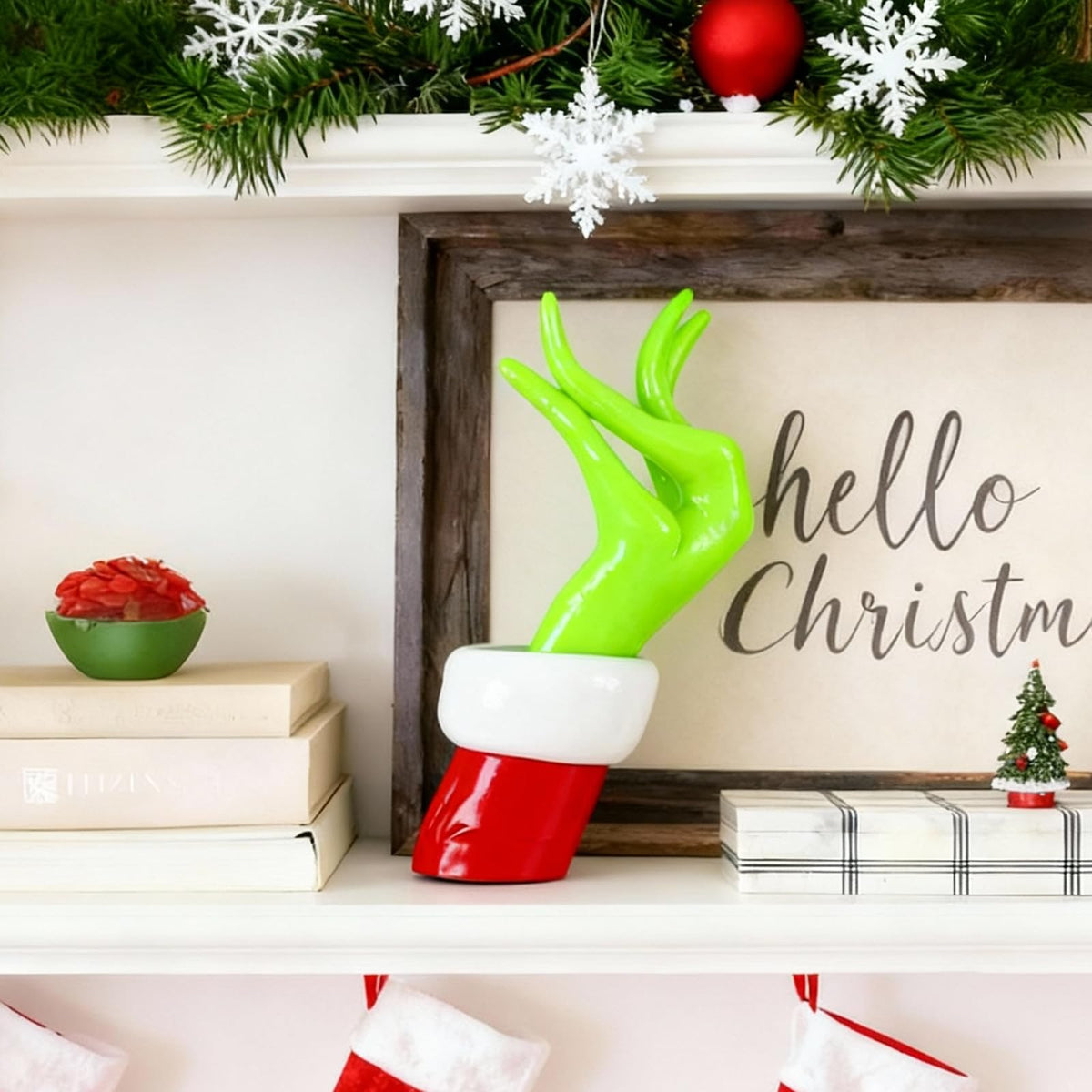 3D Printed Christmas Hand Wall Decor Ornament Holder, Funny