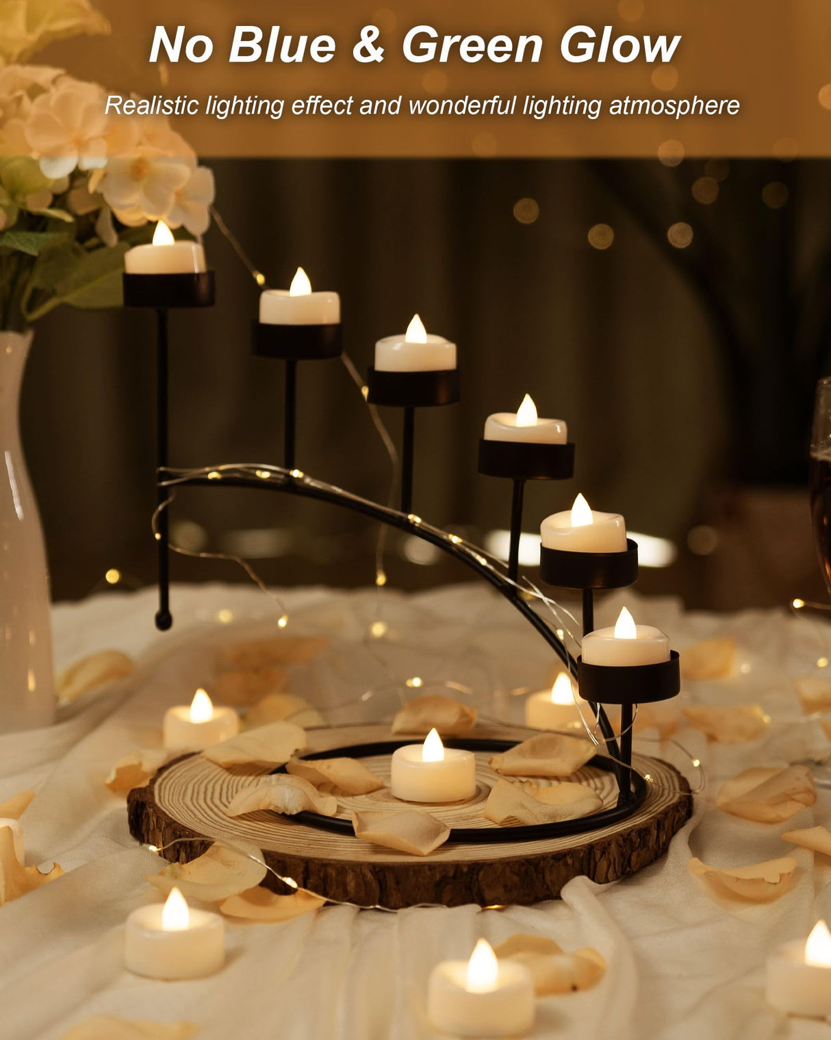 BEICHI Flameless Candles, 12/24/50/100/150 Pack Tea Lights Battery Operated, No Flickering Votive Candles LED Tea Lights for Halloween Christmas Wedding Home (100 Pack, Warm White)