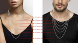 Miabella Italian 925 Sterling Silver 2mm 3mm Rope Chain Necklace Men Women