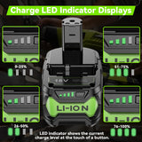 Upgraded 8.0Ah 2Packs P108 18V Battery Compatible with Ryobi 18V ONE+ Battery Replacement P102 P103 P104 P105 P107 P109 P122 PBP002 PBP003 PBP004 PBP005 RB18L50 Cordless Tool Batteries with Indicator