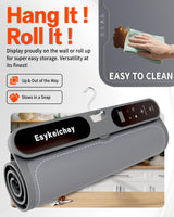 Warming Mat for Food with Roll-Up & Hangable Design, 24"x16" Electric Silicone Food Warmer Trays for Chafing Dishes & Buffet, Portable Food Warmers for Parties with 7-Level Temp 8h Timer (Gray, Large)