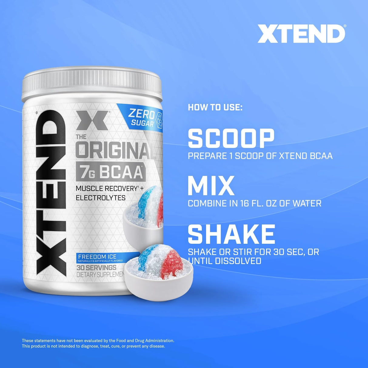 Xtend XTEND Original BCAA Powder 7g BCAA and 2.5g L-Glutamine, Sugar Free Post Workout Muscle Recovery Drink with Amino Acids for Men & Women, 30 Servings