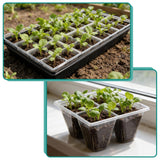 RooTrimmer 40 Pack Reusable 4-Cell Seed Starter Trays with Large Drainage Holes - Clear Transparent Trays for Root Growth Monitoring, Avoids Overwatering, Easy Transplant, Fits Standard 1020 Trays