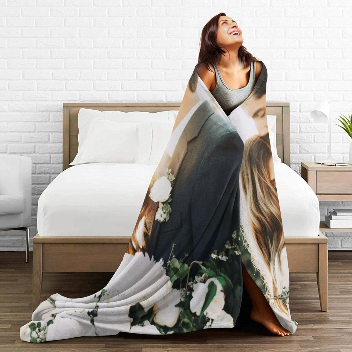QETXVI Custom Blanket with Photos, USA Made 50"x 60"