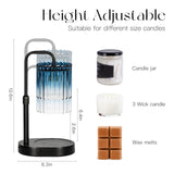 Candeldo Candle Warmer Lamp with Timer: Navy Blue Candle Warming Lamp with 2 Bulbs Height Adjustable Wax Melt Dimmable Bedroom Decor Christmas Gift for Women