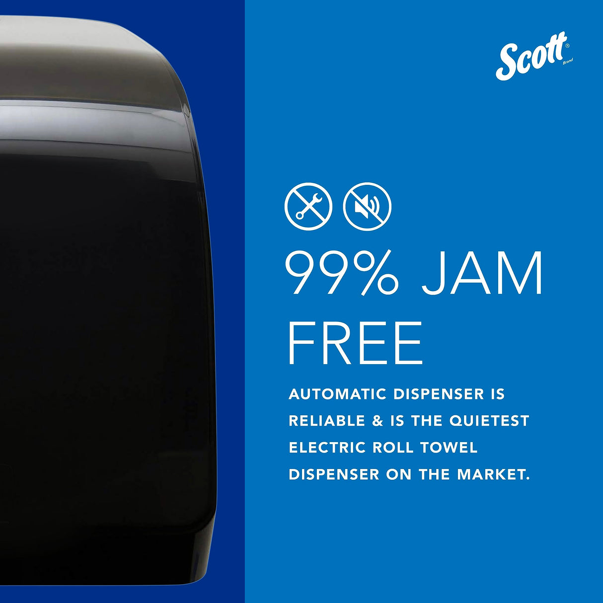 Scott Professional Automatic Hard Roll Paper Towel Dispenser (34348), Black, Wall Mounted, for ScottPro Blue Core Commercial Hand Towels (Qty 1)