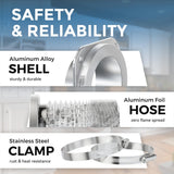 JEEVONY Magnetic Dryer Vent Coupling DV180 Airtight Seal Dryer Vent Connector Kit Easy to Clean Quick Connector Including a 2.6ft 4" Duct and two Clamps