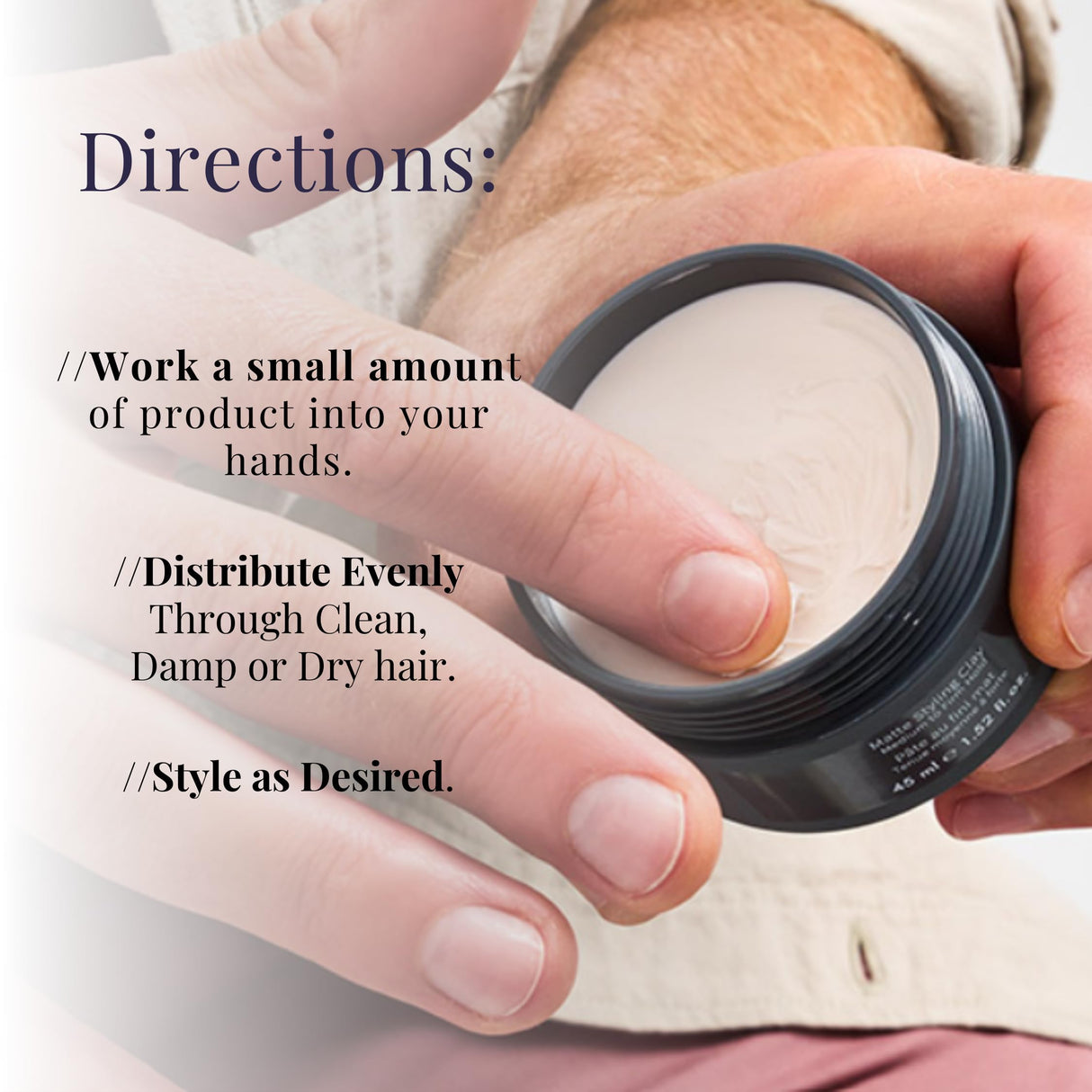 MONAT Matte Styling Clay for Men - Water and Clay-Based Hair Paste to Create Thicker-Looking Hair, Easy-to-Shape Net Wt. 45 ml / 1.52 fl. oz.