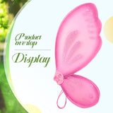 Sratte Fairy Princess Butterfly Wings Girls Kids Butterfly Costumes Set Star Wands Adults Christmas Birthday Party(Pink)