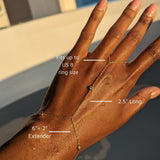 Faire de la Mode Hand Chain Bracelet, 14K Gold Plated with 5 CZ