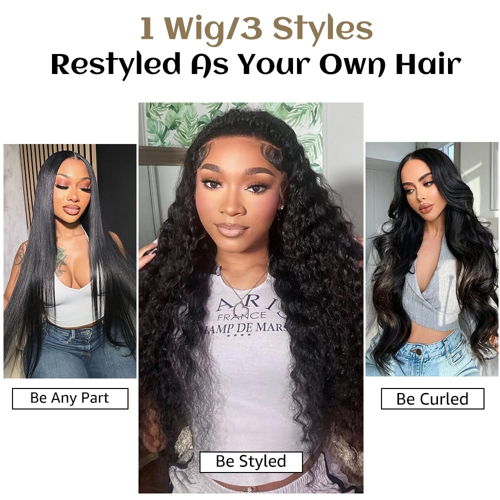 13x6 Lace Front Wigs Human Hair Straight Wigs Human Hair 200% Density Pure Human Hair Wig Pre Plucked Human Hair HD Lace Front Wigs With Baby Hair Frontal Glueless Wigs Human Hair for Women 26 Inch