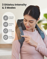 CILI Cordless Neck Massager with Heat, 4D Shiatsu Shoulder Back Deep Tissue, Neck Back Massager Pillow, Wider Massage Head & More Heating Area, Gift for Dad Mom