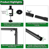 Over The Table Rod Stand with Clamps, Adjustable Metal Table Arch Stand