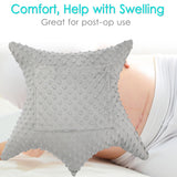 D. Cozy Star Shaped Hysterectomy Pillow with 2 Pockets for Abdominal Surgery Hysterectomy Recovery Must Haves Products Gifts Tummy Pillow with Hands Placement Pouch Minky Dot Gray