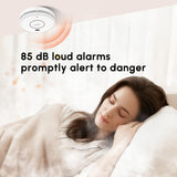 KARUOTOP 10-Year Battery Smoke and Carbon Monoxide Detectors, Fire Alarm CO Detector with Large Test/Silence Button, Easy Adhesive or Screw Mount, 6-Pack