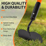 Nohovu Garden Hoe Tool, 58 Inches Hoe Garden Tool with Fiberglass Long Handle, Heavy Duty Garden Hoe for Weeding