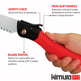 Kimura Folding Saw, Heavy Duty 10 Inch Curved Blade, Japanese SK5 Steel, Hand Saws for Branches, Wood & Camping, Pruning Saw with Impulse Hardened Double Layer Edge