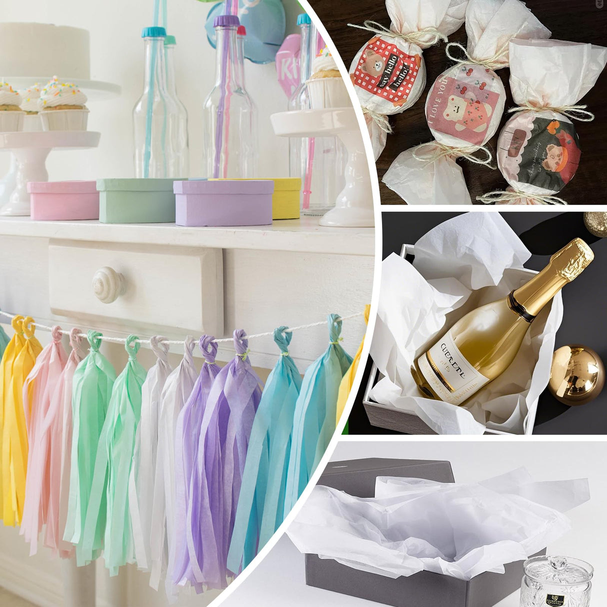 1000 Sheets White Tissue Paper, 14" X 20" Tissue Papers Bulk for Christmas Wedding Birthday Showers Valentine's Day Flower Decoration, Tissue Paper for Gift Bags, Crafts, Packaging, Storage, Art