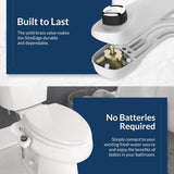 Bio Bidet SlimEdge Bidet Attachment for Toilet, Non Electric, Dual Nozzles for Front and Rear Cold Water Wash, Adjustable Water Pressure, White
