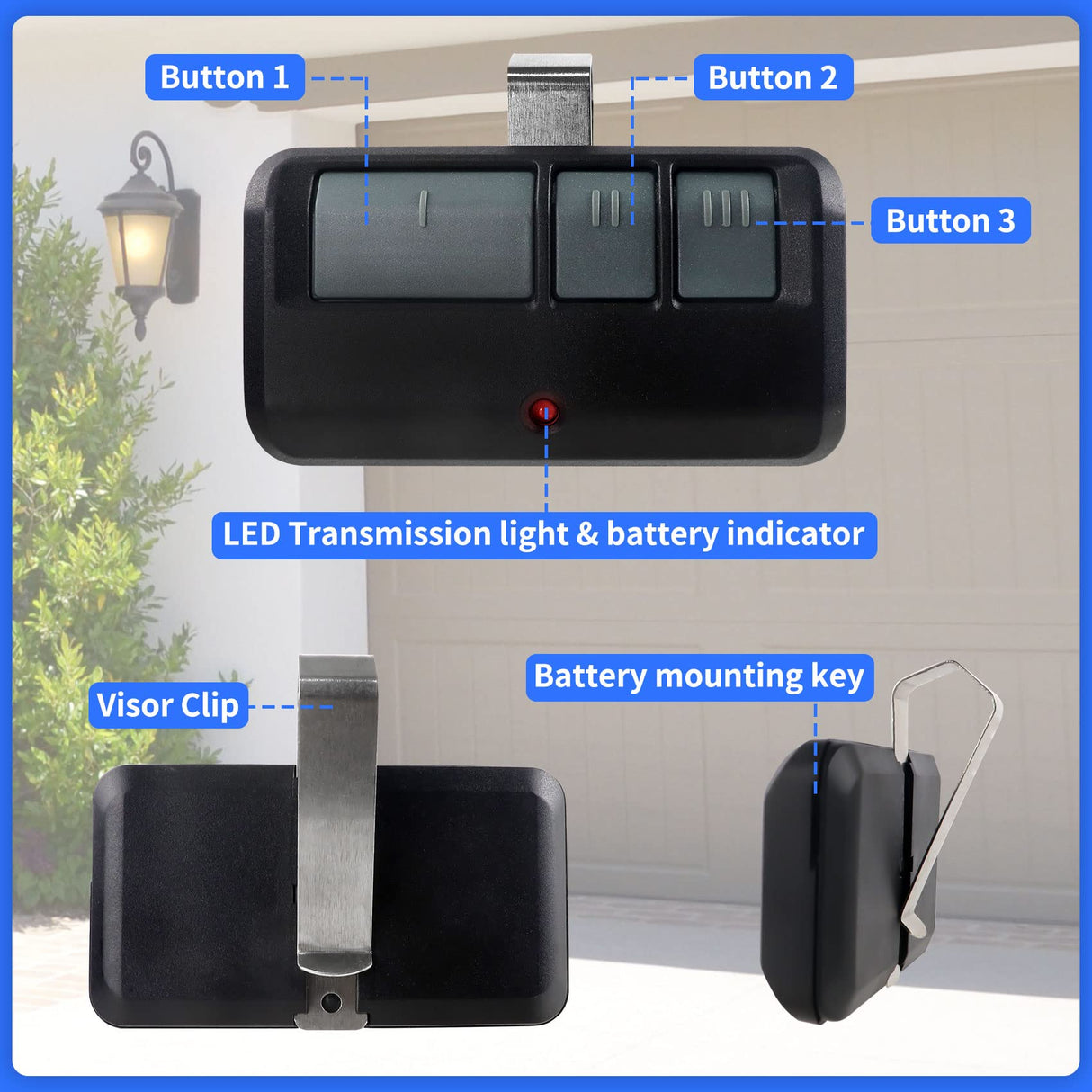 893MAX Garage Door Opener Remote, for LiftMaster/Chamberlain/Craftsman Garage Door Opener, Replaces 893LM G953EV-P2 371LM 373LM 890MAX 971LM 973LM（3 Pack）