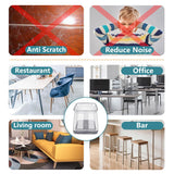 Ansible 24 Pcs Chair Leg Floor Protectors Square, Silicone Felt Furniture Leg Pads Caps Covers for Hardwood Floors (Fit:1-1/16" to 1-5/8")