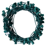 Brightown C9 Light Strand, 100 FT Outdoor String Lights Christmas Stringer with 100 Sockets for Christmas Decor Patio, E17 Light Socket, 12 Spacing, Green Wire