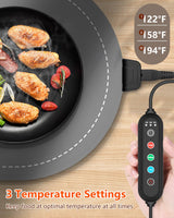 seenlast Warming Mat for Food with Adjustable Temperature Timer,10S Fast Heating Electric Food Warming Mat for Parties Buffet Daily,Food Heating Mat with Insulating Pad Raised Feet Protects Table
