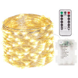 4 Pack 100 LED Fairy Lights Battery Operated with Remote, 33FT Waterproof Twinkle Lights with Timer & 8 Modes, Fairy String Lights Outdoor Indoor for Bedroom St Patrick's Day Decor (Green)