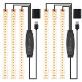LED Grow Light Strips, Grow Lights for Indoor Plants Full Spectrum 3000K, Plant Light Bar with 3/9/12H Timer, 10 Dimmable Levels for Seedling Succulent,Best Match for Plant Shelf(3 Head×2 Pack)