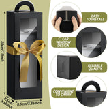 Ctosree 24 Pcs Tumbler Gift Box with Handle for 12oz 16oz 20oz 30oz Clear Wine Glass Gift Box Sublimation Tumblers Heat Press Blanks Bottle for Christmas Wrapping Packaging(Black)
